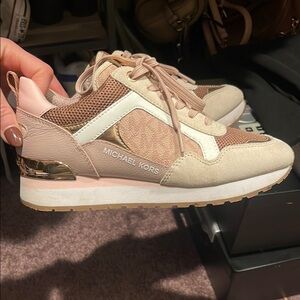 Michael Kors Women's Beige and Pink Sneakers